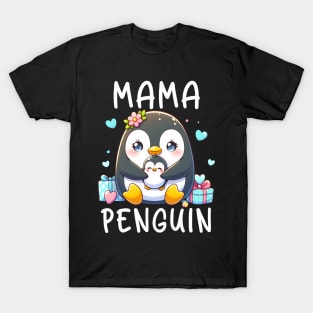 Mama Penguin Flightless Bird Lover Mother's Day Mommy T-Shirt